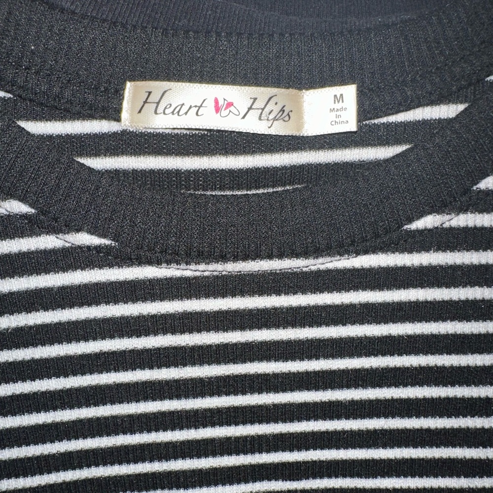 Black and white striped crop top